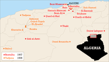 Massacres of over 50 people in 1997-1998. The Armed Islamic Group (GIA) claimed responsibility for many of them. Algerian massacres 1997-1998.png