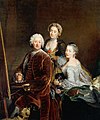 Antoine Pesne, Retrat del pintor i de les seves filles