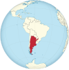 Localisation de l'Argentine sur une carte d'Amérique du Sud