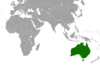 Location map for Australia and Bangladesh.