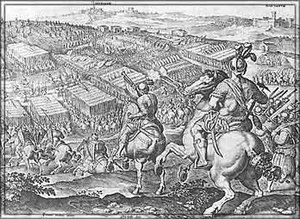 The Battle of Marciano in an early print. Battle of Scannagallo.jpg