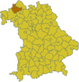 Lage des Landkreises Bad Kissingen in Bayern