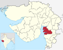 Localizacion del districte de Bharuch en Gujarat