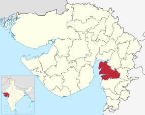 Positionskarte des Distrikts Bharuch