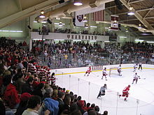 The Cornell-Harvard hockey rivalry match in 2006 Bright Hockey Center, Harvard.JPG