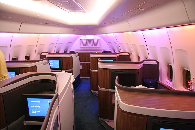 Aircraft nose cabin with private first class suites.
