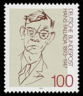 Tysk frimerke frå 1993 med bilete av Hans Fallada