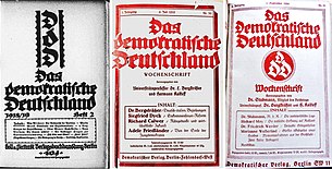 Titelseiten der Zeitschrift Das demokratische Deutschland