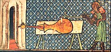 Earliest depiction of a European cannon, "De Nobilitatibus Sapientii Et Prudentiis Regum", Walter de Milemete, 1326. EarlyCannonDeNobilitatibusSapientiiEtPrudentiisRegumManuscriptWalterdeMilemete1326.jpg