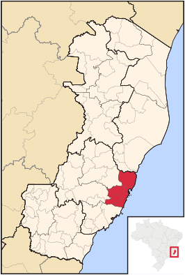 Ligging van de Braziliaanse microregio Vitória in Espírito Santo