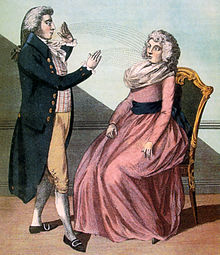 Magnetizer inducing a hypnotic trance (engraving from 1794). FREE mesmer painting.jpg
