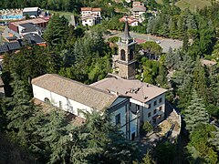 La chiesa vista dal Sasso di Rocca