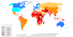 Map showing the score for the KOF Globalization Index Globalization Index.svg