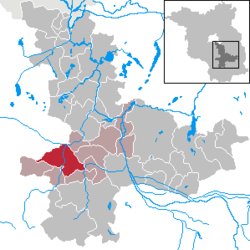 Elhelyezkedése Brandenburg térképén