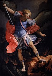 The Archangel Michael wears a late Roman military cloak and cuirass in this 17th-century depiction by Guido Reni. GuidoReni MichaelDefeatsSatan.jpg