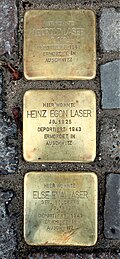 Stolpersteine der Familie Laser, Hagen, Elberfelder Straße 89.