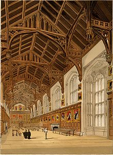 Christ Church hall, depicted in 1845, where the Parliament met Hall of Christ Church College.jpg