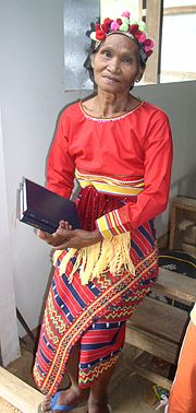 An elderly Isneg woman Isnag Woman Traditional Attire.JPG