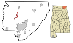 Location in Quận Jackson, Alabama