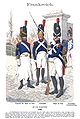 Frankreich: Alte Garde. Sappeur der Jäger zu Fuß. Grenadier. Jäger zu Fuß. Grenadier (Paradeuniform). 1806