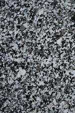 Tysk Lausitzer Granodiorit, med hvid feldspat, grå kvarts og sort biotit