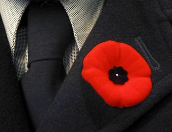 English: A remembrance poppy from Canada, worn...
