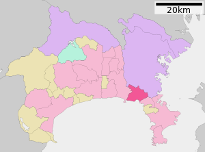 Lage Kamakuras in der Präfektur