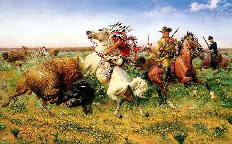 File:Louis Maurer - The Great Royal Buffalo Hunt - 1895.jpg