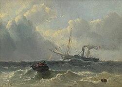 Louis Meijer French paddle steamer at sea [8]