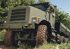 Oshkosh's MTVR is fitted with TAK-4 independent suspension and was the first mass-produced military truck with fully independent suspension.