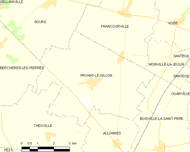 Poziția localității Prunay-le-Gillon