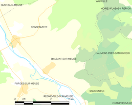 Mapa obce Brabant-sur-Meuse