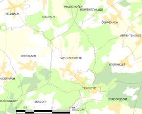 Poziția localității Vieux-Ferrette