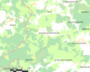 Poziția localității Roussillon-en-Morvan
