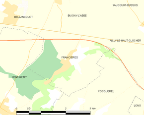 Poziția localității Francières