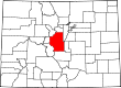 Harta statului Colorado indicând comitatul Park