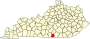 Map of Kentucky highlighting Clinton County