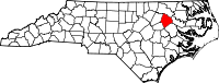 Округ Еджком на мапі штату Північна Кароліна highlighting