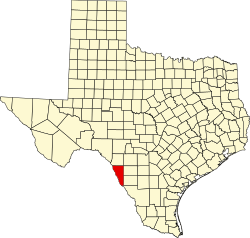 Maverick County na mapě Texasu