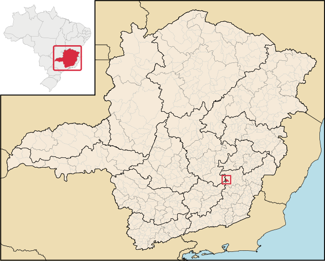 Localização de Acaiaca em Minas Gerais