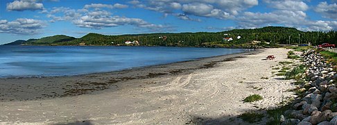 Het strand van Eastport.