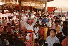 A nat-kadaw leading a festival. Nat Pwe.JPG