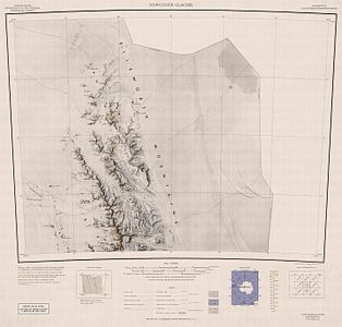 美國地質調查局繪製的森蒂納爾嶺北部地圖