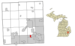 Location of Bingham Farms within Oakland County, Michigan
