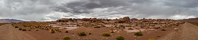 200-градусная панорама окрестностей шахты Кольяуаси на севере Чили
