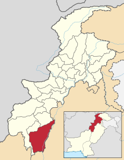 Karte von Pakistan, Position von Distrikt Dera Ismail Khan hervorgehoben