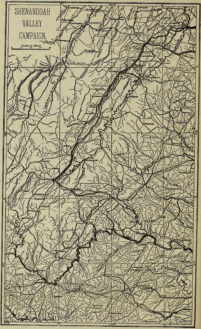 A map of the Shenandoah Valley Campaign