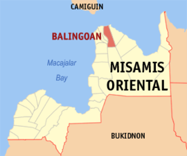 Balingoan na Misamis Oriental Coordenadas : 9°0'N, 124°51'E