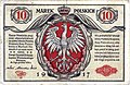 Godło Polski na banknocie 10 marek polskich z 1916