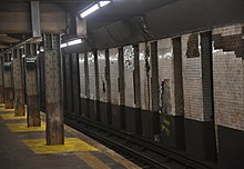 The Prospect Avenue station in 2017, prior to the declaration of the transit crisis; it has since been renovated under the Enhanced Station Initiative Prospect Av station before renewal (38060731396).jpg